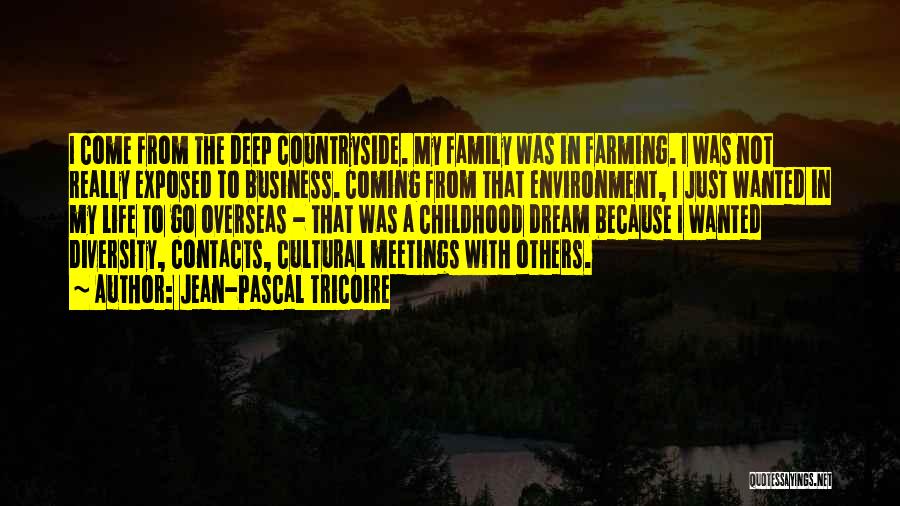Jean-Pascal Tricoire Quotes: I Come From The Deep Countryside. My Family Was In Farming. I Was Not Really Exposed To Business. Coming From