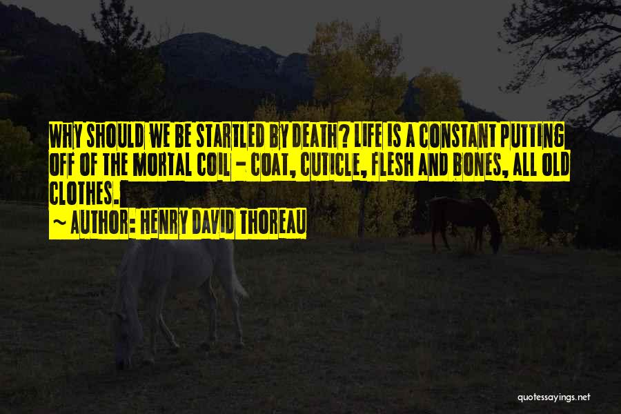 Henry David Thoreau Quotes: Why Should We Be Startled By Death? Life Is A Constant Putting Off Of The Mortal Coil - Coat, Cuticle,