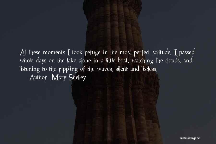 Mary Shelley Quotes: At These Moments I Took Refuge In The Most Perfect Solitude. I Passed Whole Days On The Lake Alone In