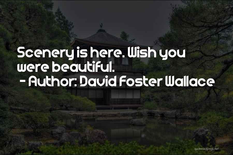 David Foster Wallace Quotes: Scenery Is Here. Wish You Were Beautiful.