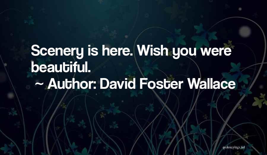 David Foster Wallace Quotes: Scenery Is Here. Wish You Were Beautiful.