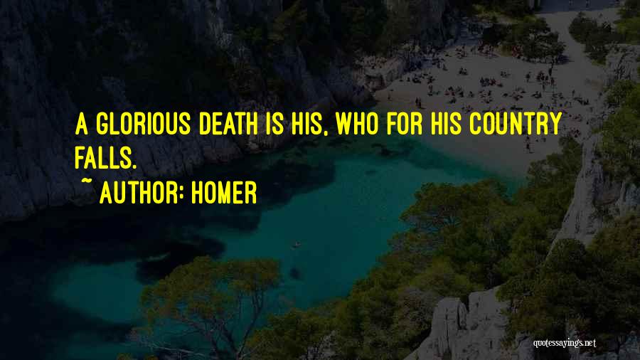 Homer Quotes: A Glorious Death Is His, Who For His Country Falls.