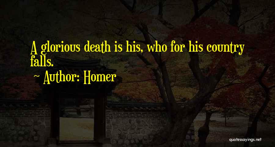Homer Quotes: A Glorious Death Is His, Who For His Country Falls.