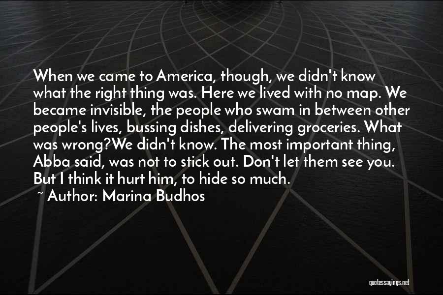 Marina Budhos Quotes: When We Came To America, Though, We Didn't Know What The Right Thing Was. Here We Lived With No Map.