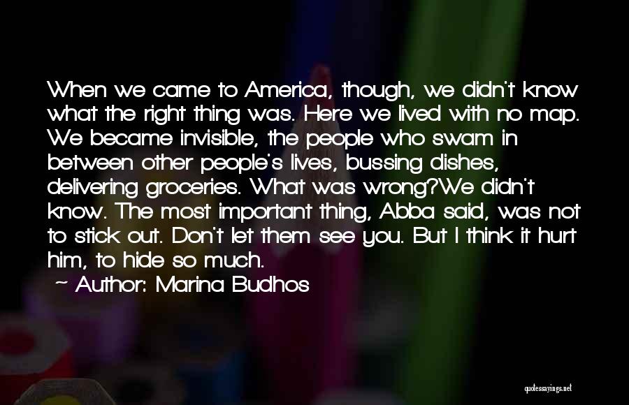 Marina Budhos Quotes: When We Came To America, Though, We Didn't Know What The Right Thing Was. Here We Lived With No Map.