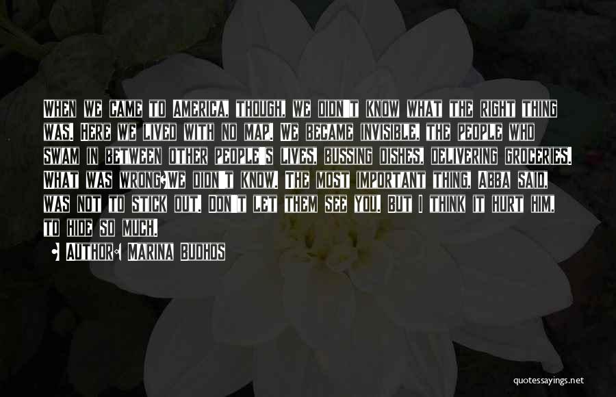 Marina Budhos Quotes: When We Came To America, Though, We Didn't Know What The Right Thing Was. Here We Lived With No Map.