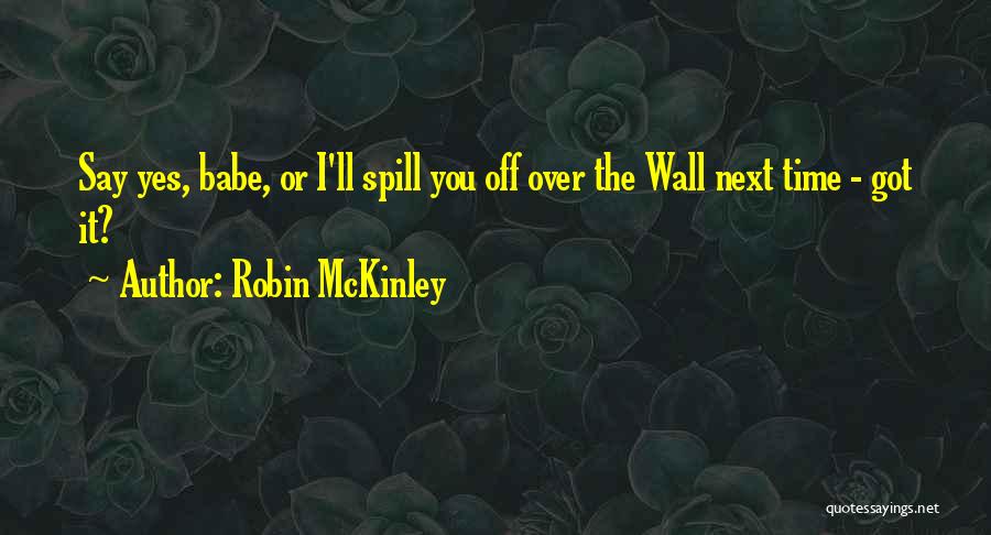 Robin McKinley Quotes: Say Yes, Babe, Or I'll Spill You Off Over The Wall Next Time - Got It?