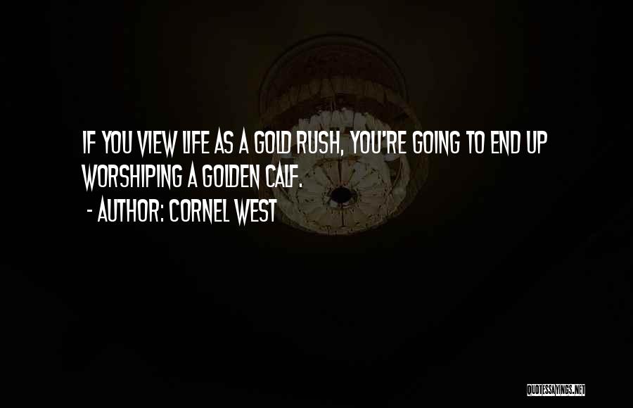 Cornel West Quotes: If You View Life As A Gold Rush, You're Going To End Up Worshiping A Golden Calf.