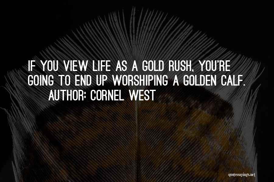 Cornel West Quotes: If You View Life As A Gold Rush, You're Going To End Up Worshiping A Golden Calf.