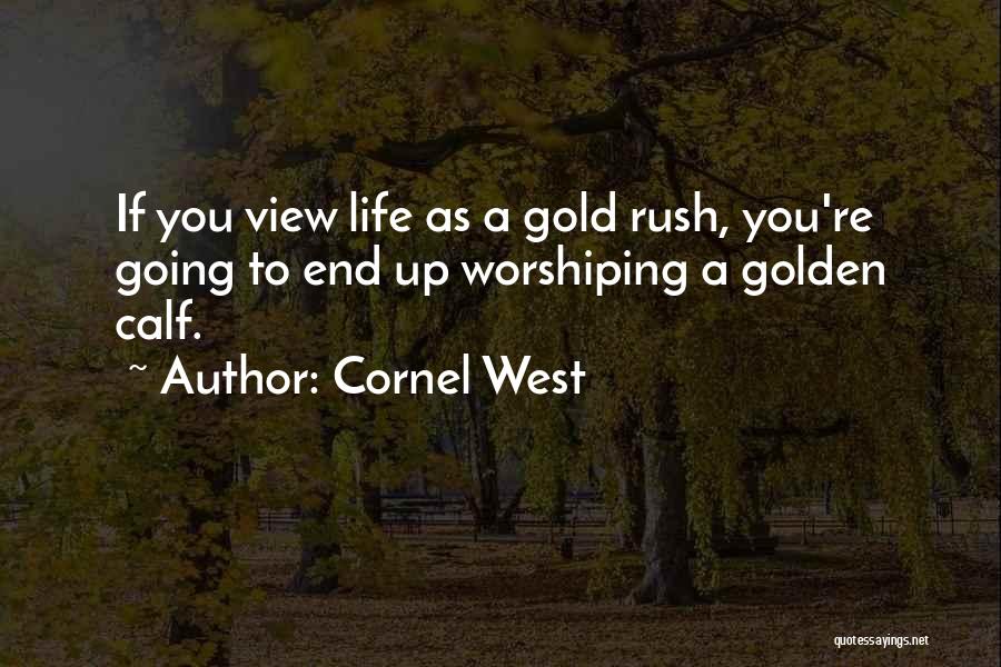 Cornel West Quotes: If You View Life As A Gold Rush, You're Going To End Up Worshiping A Golden Calf.