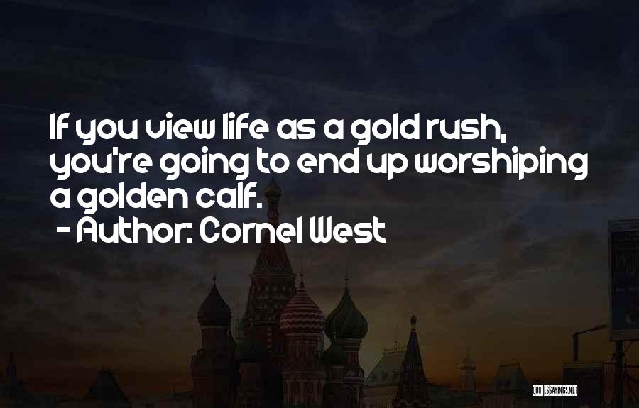 Cornel West Quotes: If You View Life As A Gold Rush, You're Going To End Up Worshiping A Golden Calf.