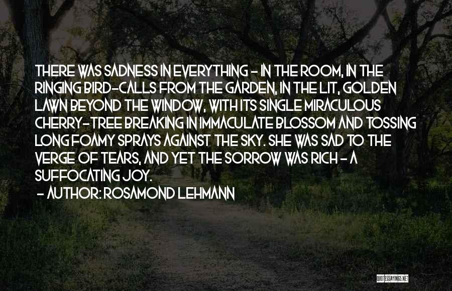 Rosamond Lehmann Quotes: There Was Sadness In Everything - In The Room, In The Ringing Bird-calls From The Garden, In The Lit, Golden