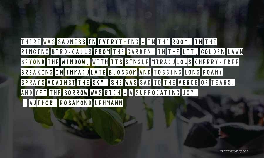 Rosamond Lehmann Quotes: There Was Sadness In Everything - In The Room, In The Ringing Bird-calls From The Garden, In The Lit, Golden