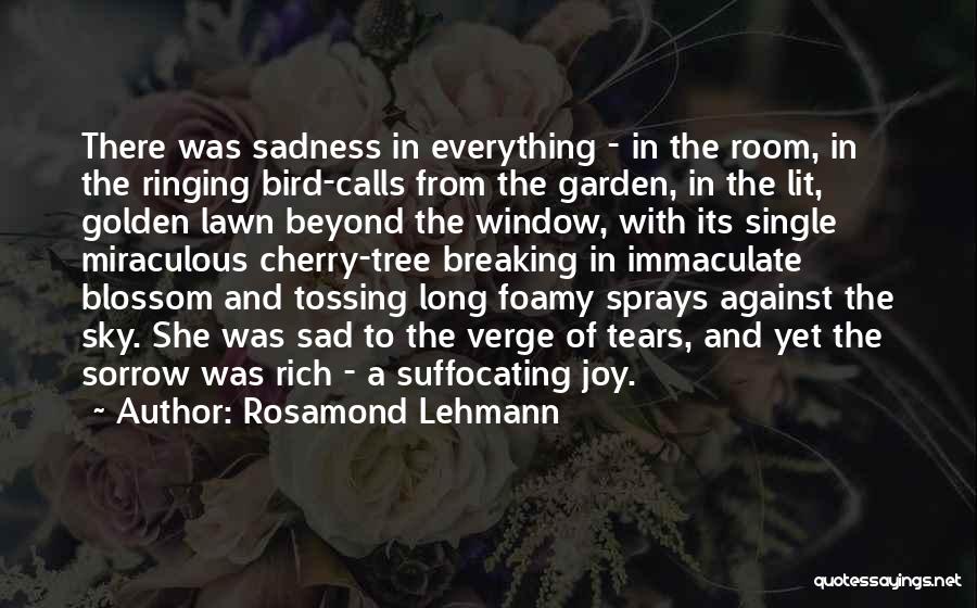 Rosamond Lehmann Quotes: There Was Sadness In Everything - In The Room, In The Ringing Bird-calls From The Garden, In The Lit, Golden