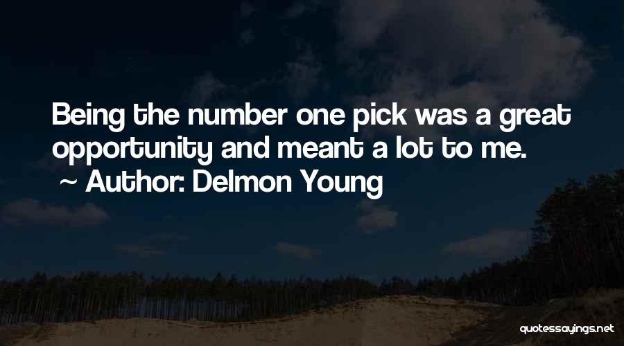 Delmon Young Quotes: Being The Number One Pick Was A Great Opportunity And Meant A Lot To Me.