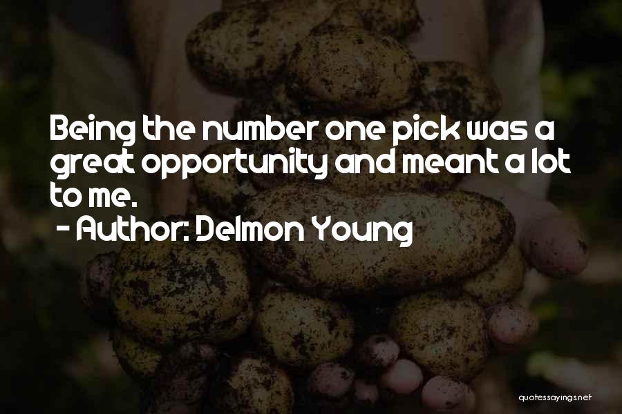 Delmon Young Quotes: Being The Number One Pick Was A Great Opportunity And Meant A Lot To Me.