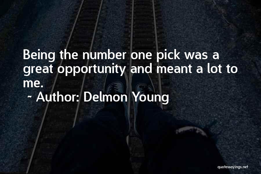 Delmon Young Quotes: Being The Number One Pick Was A Great Opportunity And Meant A Lot To Me.
