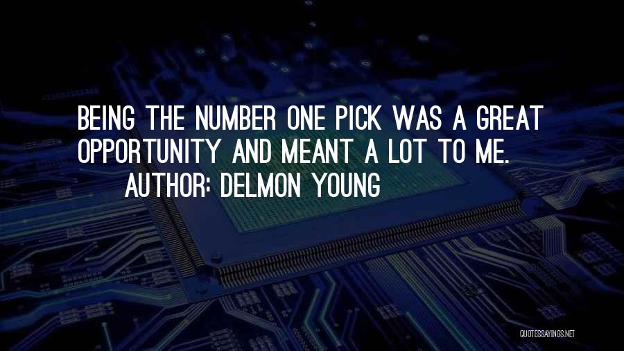 Delmon Young Quotes: Being The Number One Pick Was A Great Opportunity And Meant A Lot To Me.