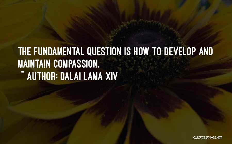 Dalai Lama XIV Quotes: The Fundamental Question Is How To Develop And Maintain Compassion.