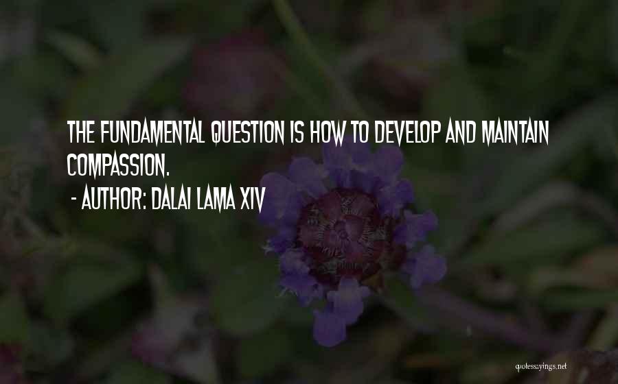 Dalai Lama XIV Quotes: The Fundamental Question Is How To Develop And Maintain Compassion.