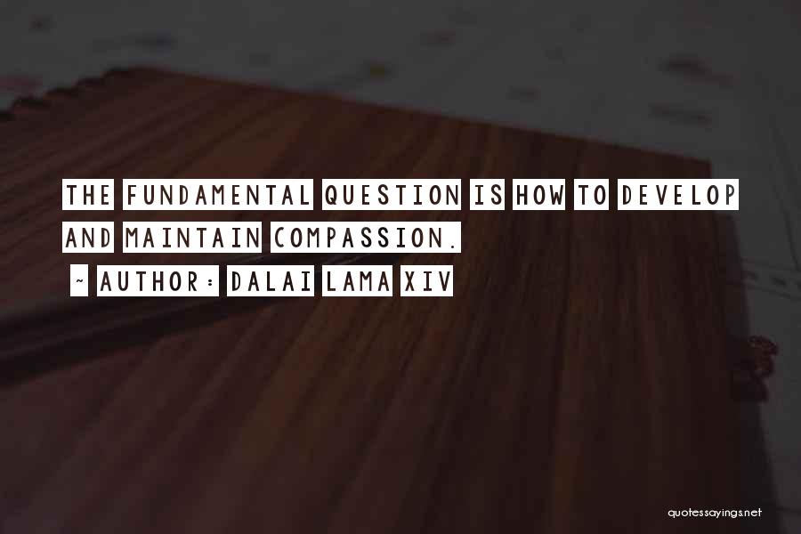 Dalai Lama XIV Quotes: The Fundamental Question Is How To Develop And Maintain Compassion.