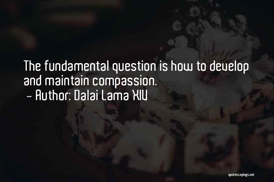 Dalai Lama XIV Quotes: The Fundamental Question Is How To Develop And Maintain Compassion.