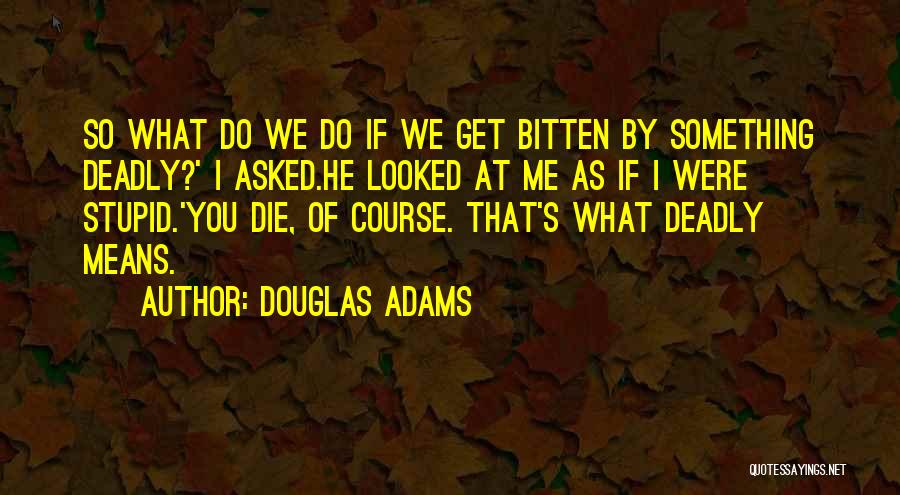 Douglas Adams Quotes: So What Do We Do If We Get Bitten By Something Deadly?' I Asked.he Looked At Me As If I