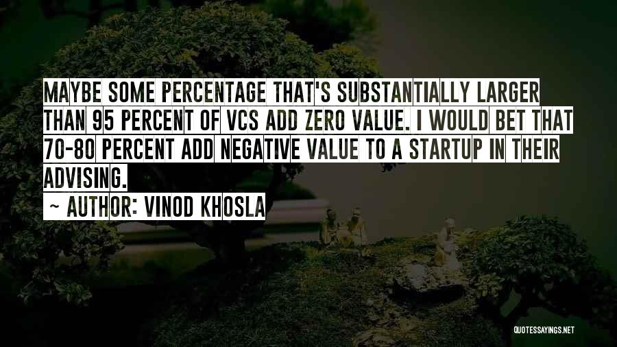 Vinod Khosla Quotes: Maybe Some Percentage That's Substantially Larger Than 95 Percent Of Vcs Add Zero Value. I Would Bet That 70-80 Percent