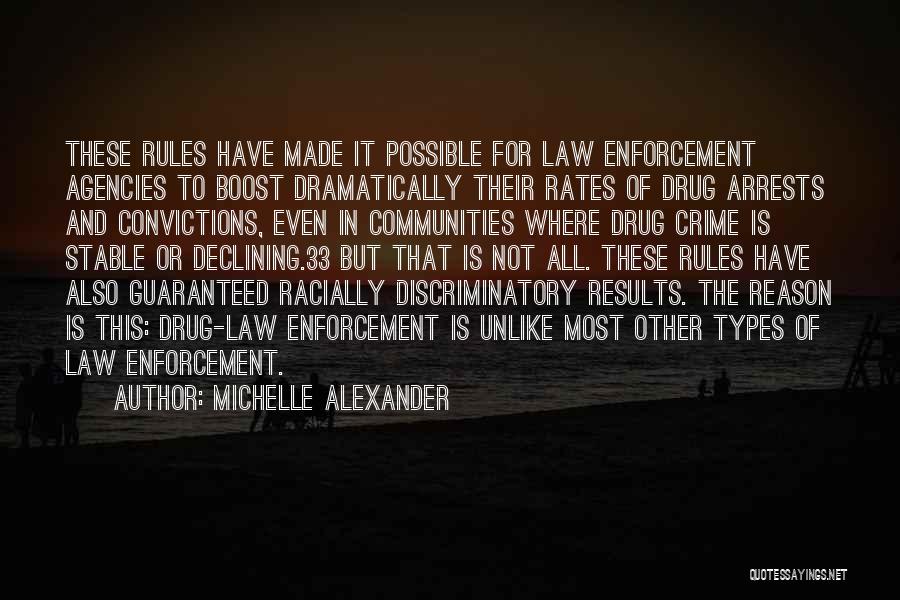 Michelle Alexander Quotes: These Rules Have Made It Possible For Law Enforcement Agencies To Boost Dramatically Their Rates Of Drug Arrests And Convictions,