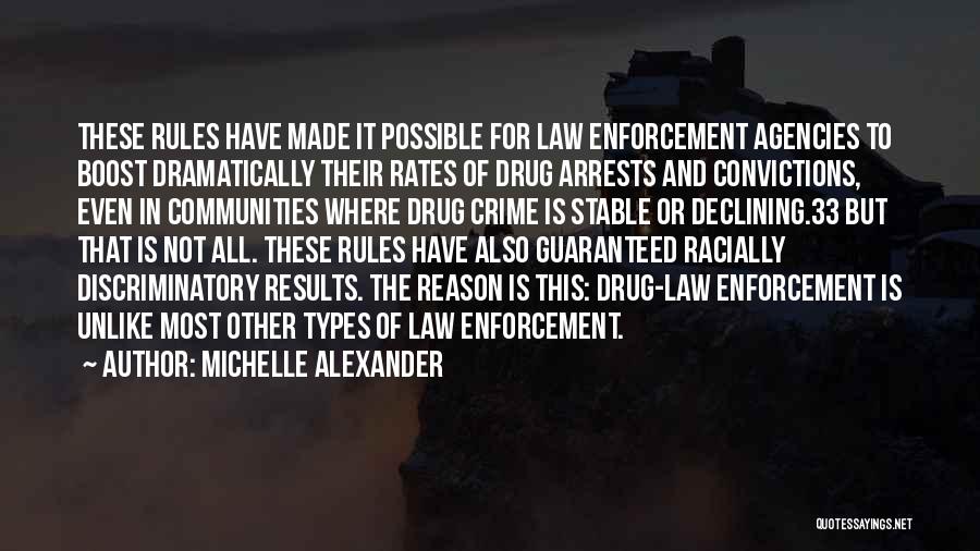 Michelle Alexander Quotes: These Rules Have Made It Possible For Law Enforcement Agencies To Boost Dramatically Their Rates Of Drug Arrests And Convictions,