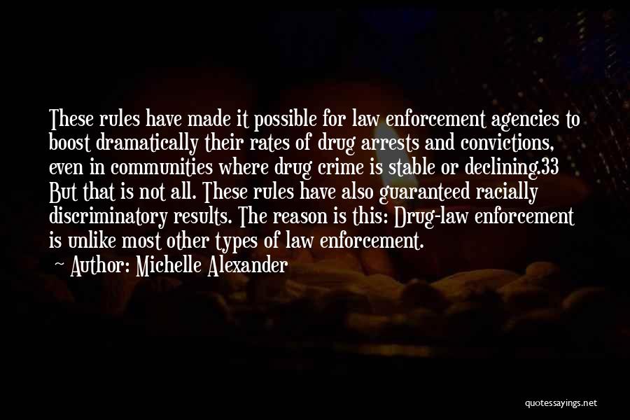 Michelle Alexander Quotes: These Rules Have Made It Possible For Law Enforcement Agencies To Boost Dramatically Their Rates Of Drug Arrests And Convictions,