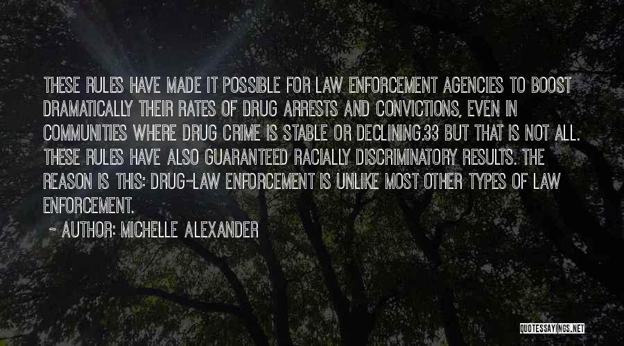 Michelle Alexander Quotes: These Rules Have Made It Possible For Law Enforcement Agencies To Boost Dramatically Their Rates Of Drug Arrests And Convictions,