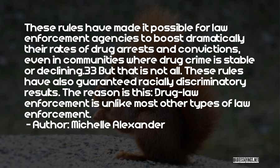 Michelle Alexander Quotes: These Rules Have Made It Possible For Law Enforcement Agencies To Boost Dramatically Their Rates Of Drug Arrests And Convictions,