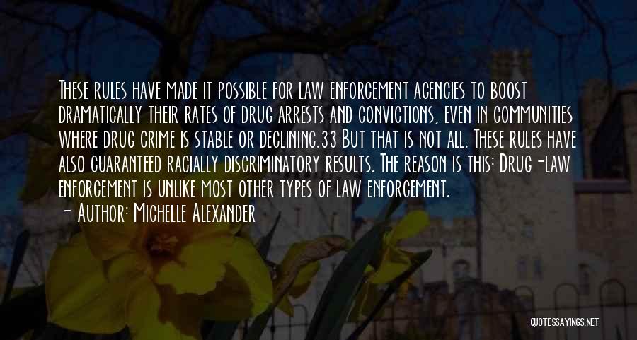 Michelle Alexander Quotes: These Rules Have Made It Possible For Law Enforcement Agencies To Boost Dramatically Their Rates Of Drug Arrests And Convictions,