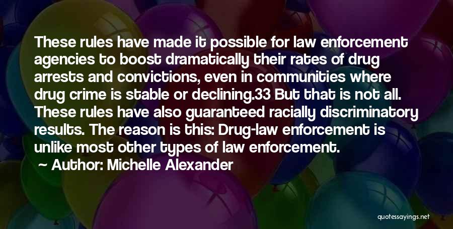 Michelle Alexander Quotes: These Rules Have Made It Possible For Law Enforcement Agencies To Boost Dramatically Their Rates Of Drug Arrests And Convictions,