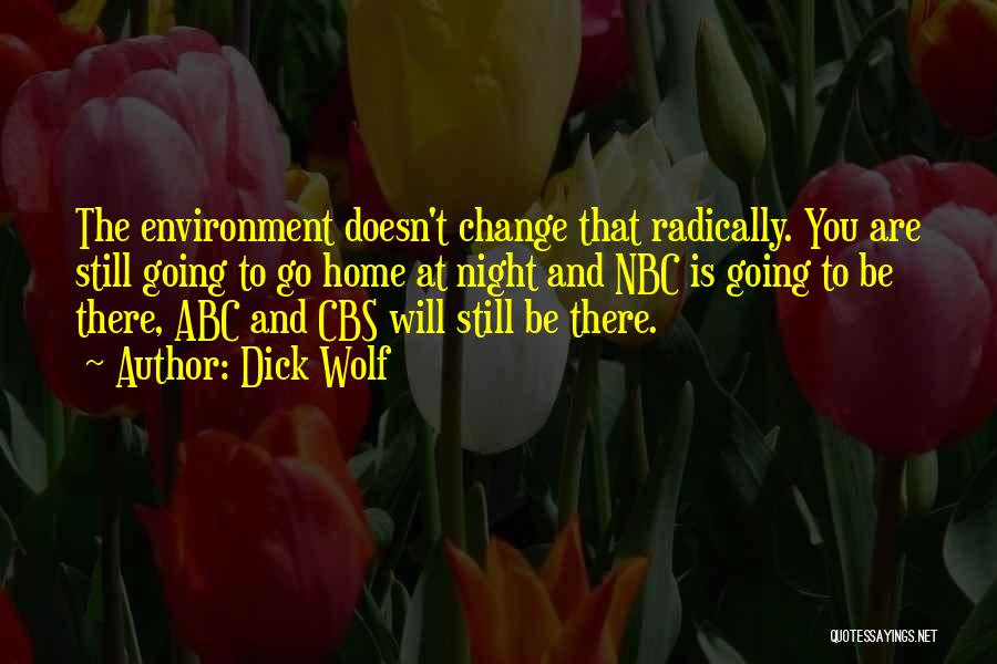 Dick Wolf Quotes: The Environment Doesn't Change That Radically. You Are Still Going To Go Home At Night And Nbc Is Going To