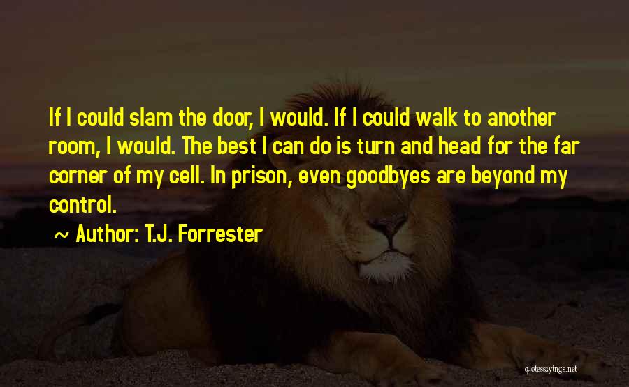 T.J. Forrester Quotes: If I Could Slam The Door, I Would. If I Could Walk To Another Room, I Would. The Best I