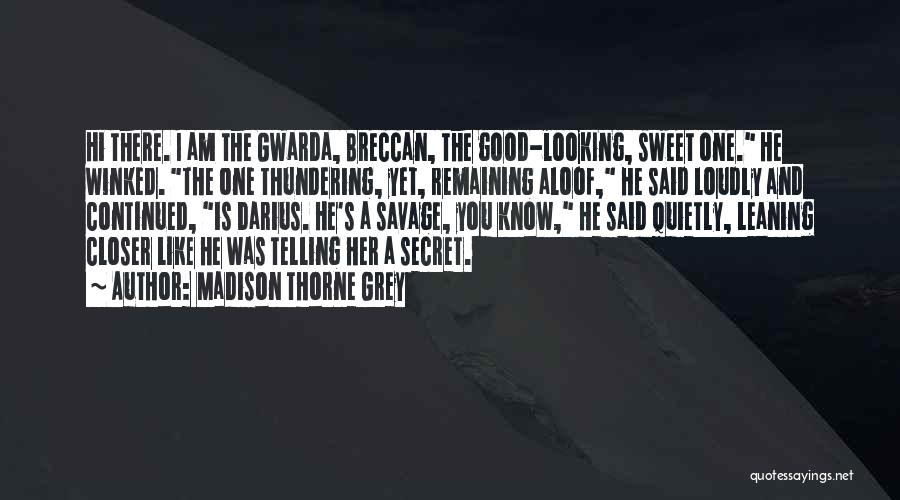 Madison Thorne Grey Quotes: Hi There. I Am The Gwarda, Breccan, The Good-looking, Sweet One. He Winked. The One Thundering, Yet, Remaining Aloof, He