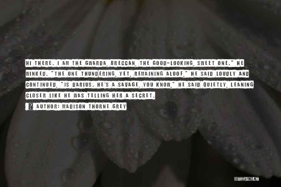 Madison Thorne Grey Quotes: Hi There. I Am The Gwarda, Breccan, The Good-looking, Sweet One. He Winked. The One Thundering, Yet, Remaining Aloof, He