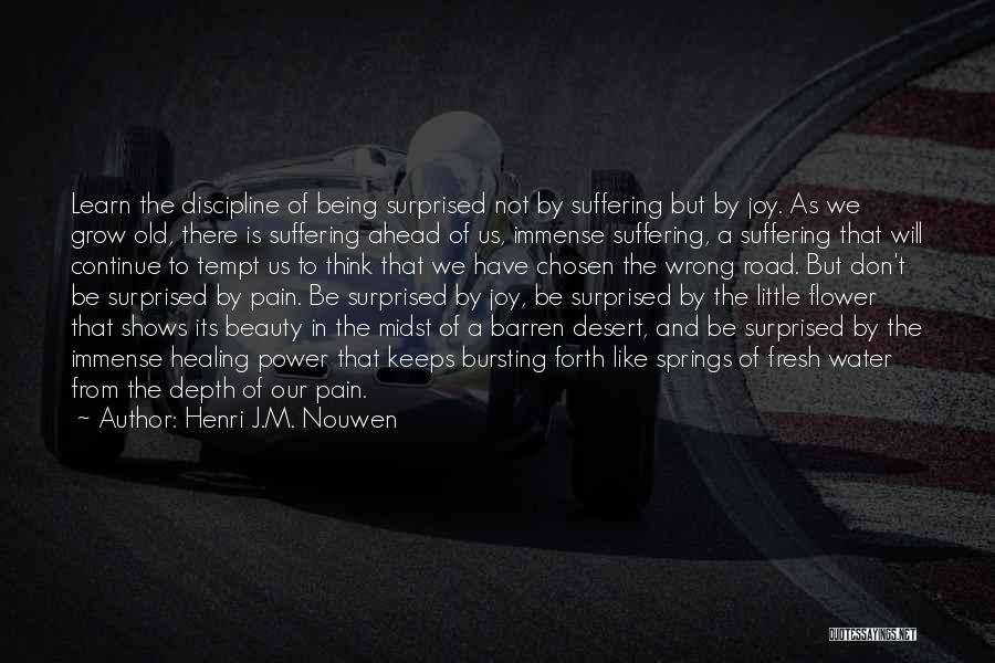 Henri J.M. Nouwen Quotes: Learn The Discipline Of Being Surprised Not By Suffering But By Joy. As We Grow Old, There Is Suffering Ahead