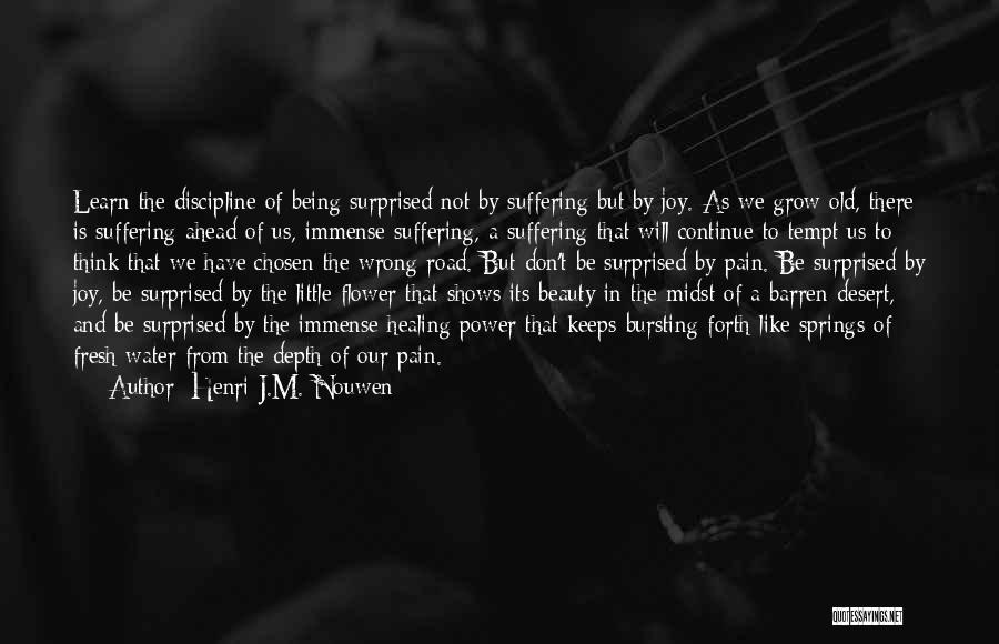 Henri J.M. Nouwen Quotes: Learn The Discipline Of Being Surprised Not By Suffering But By Joy. As We Grow Old, There Is Suffering Ahead