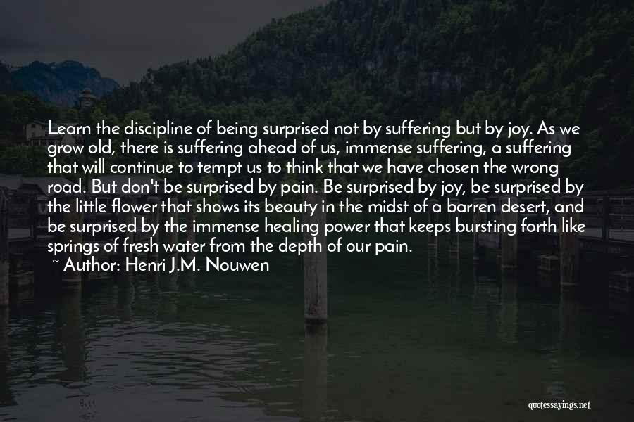 Henri J.M. Nouwen Quotes: Learn The Discipline Of Being Surprised Not By Suffering But By Joy. As We Grow Old, There Is Suffering Ahead