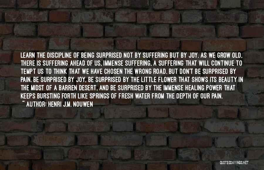Henri J.M. Nouwen Quotes: Learn The Discipline Of Being Surprised Not By Suffering But By Joy. As We Grow Old, There Is Suffering Ahead