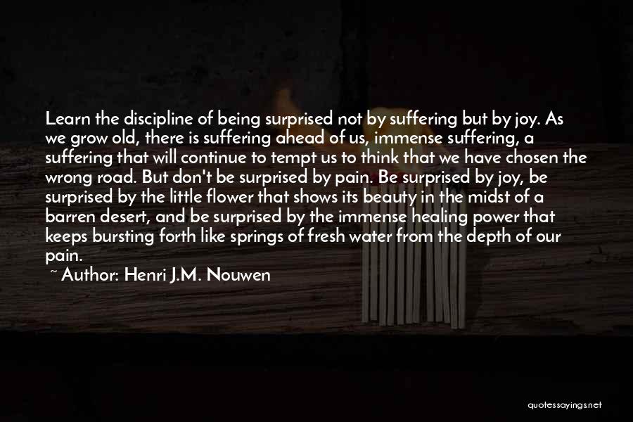 Henri J.M. Nouwen Quotes: Learn The Discipline Of Being Surprised Not By Suffering But By Joy. As We Grow Old, There Is Suffering Ahead