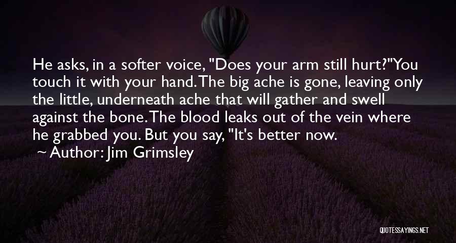 Jim Grimsley Quotes: He Asks, In A Softer Voice, Does Your Arm Still Hurt?you Touch It With Your Hand. The Big Ache Is