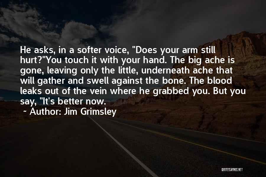 Jim Grimsley Quotes: He Asks, In A Softer Voice, Does Your Arm Still Hurt?you Touch It With Your Hand. The Big Ache Is