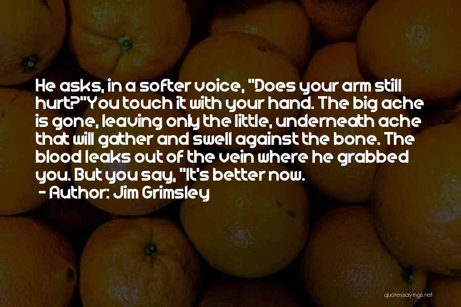 Jim Grimsley Quotes: He Asks, In A Softer Voice, Does Your Arm Still Hurt?you Touch It With Your Hand. The Big Ache Is