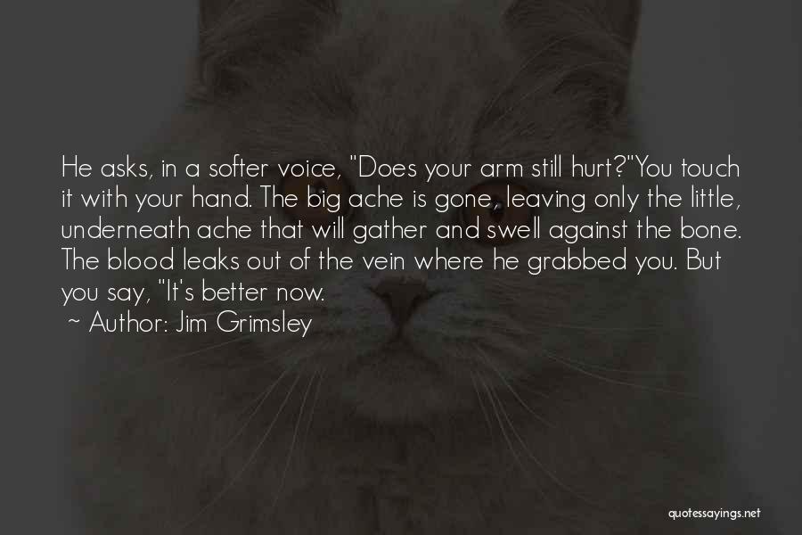 Jim Grimsley Quotes: He Asks, In A Softer Voice, Does Your Arm Still Hurt?you Touch It With Your Hand. The Big Ache Is