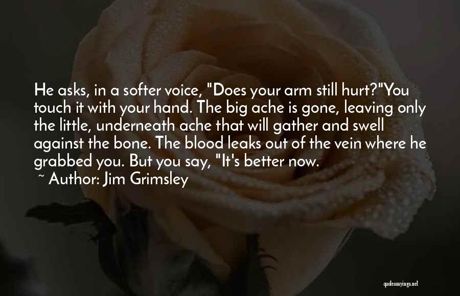 Jim Grimsley Quotes: He Asks, In A Softer Voice, Does Your Arm Still Hurt?you Touch It With Your Hand. The Big Ache Is