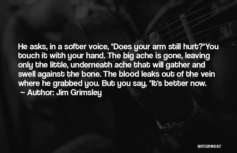 Jim Grimsley Quotes: He Asks, In A Softer Voice, Does Your Arm Still Hurt?you Touch It With Your Hand. The Big Ache Is